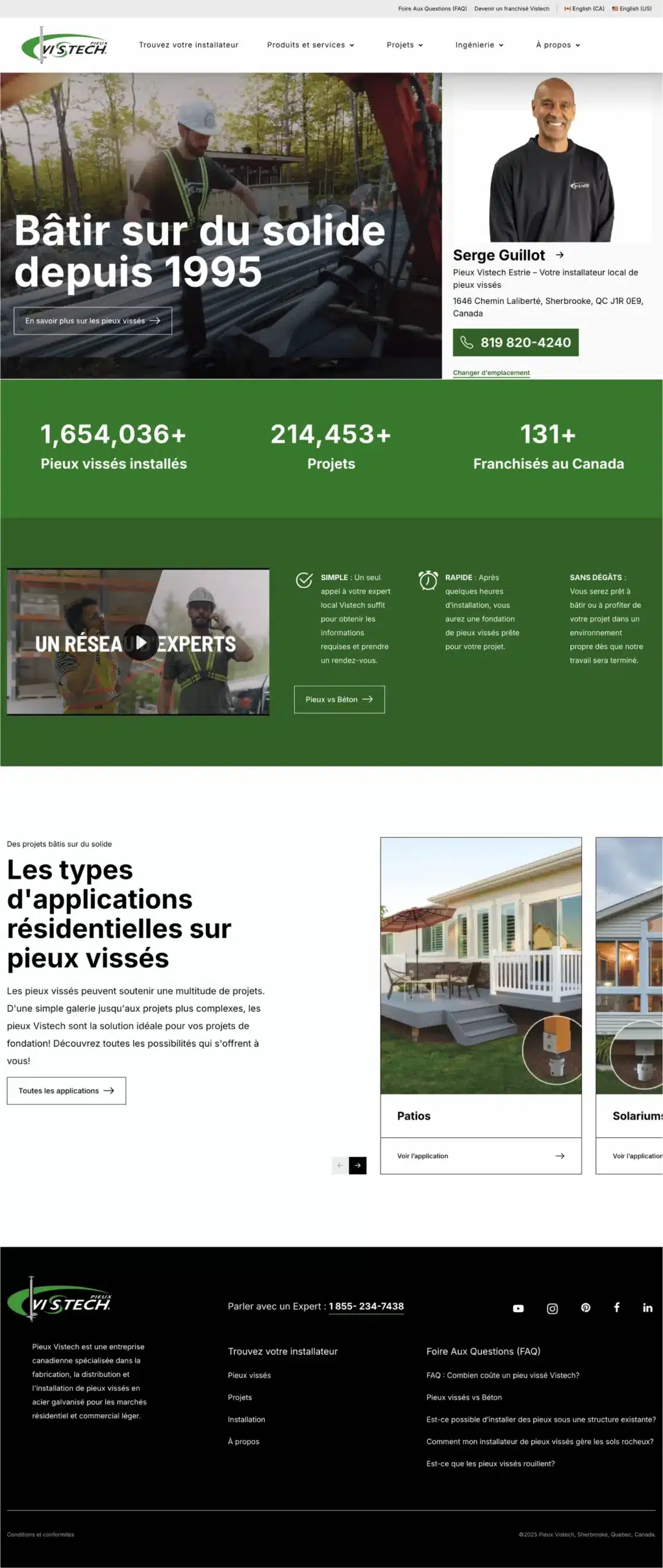 Page d'accueil : géolocalisation active
